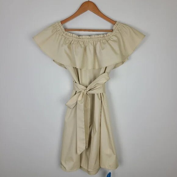 Cupshe Marlene Ruffle Off The Shoulder Tie Waist Dress Size Large - Picture 10 of 17